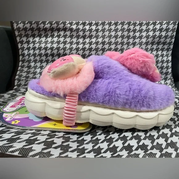 ⭐️New Fluffy Cloud Good Day Slippers & Eye Mask Set M/L - Picture 6 of 12